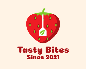 Strawberry Fruit Teabag logo design