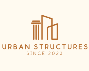 Pillar Building Structure logo design