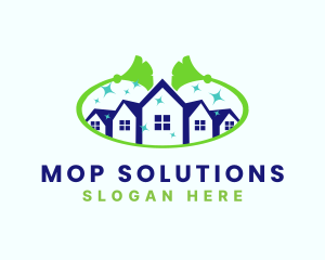 Mop Housekeeping Cleaning  logo design