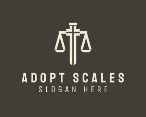 Law Scale Sword logo design