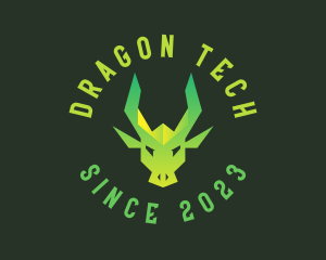 Green Gaming Dragon logo design