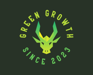 Green Gaming Dragon logo design