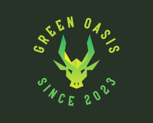 Green Gaming Dragon logo design