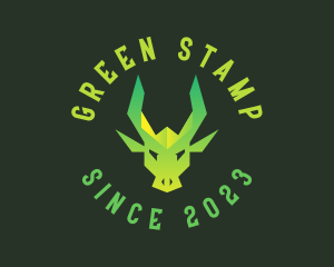 Green Gaming Dragon logo design