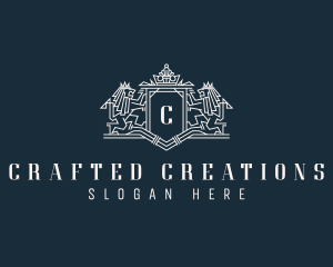 Artisanal Lion Crest logo design