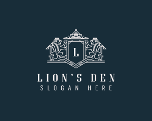 Artisanal Lion Crest logo design