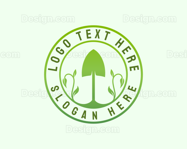 Plant Shovel Gardening Logo