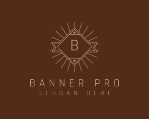 Banner Hipster Diamond logo design