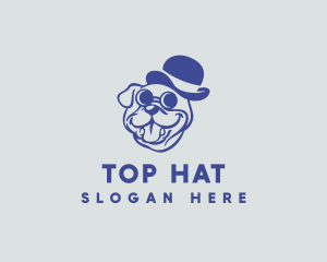 Pet Bulldog Bowler Hat logo design