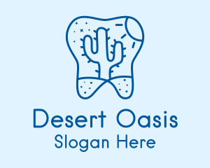 Desert Cactus Tooth  logo design