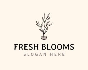 Decorative Pot Plant logo design