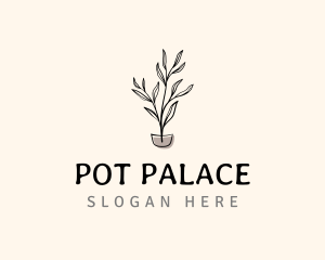 Decorative Pot Plant logo design