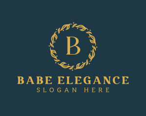 Elegant Foliage Wreath logo design