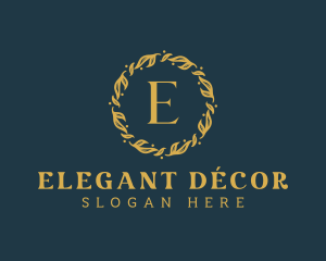 Elegant Foliage Wreath logo design