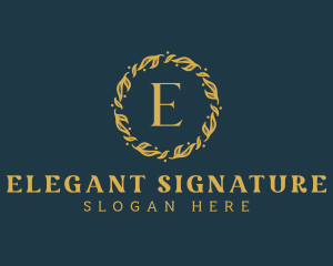 Elegant Foliage Wreath logo design