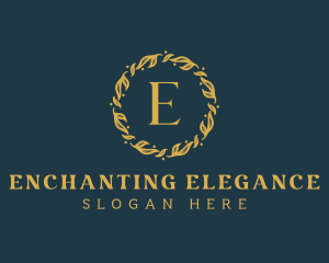 Elegant Foliage Wreath logo design