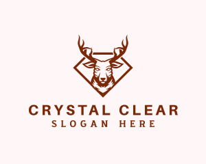 Animal Deer Diamond logo design