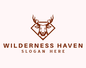 Animal Deer Diamond logo design