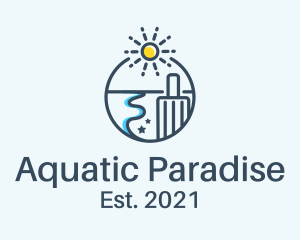 Aquatic Traveler Destination  logo design