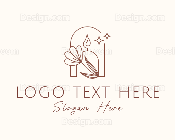 Candle Light Flower Logo