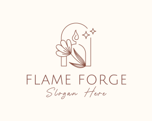 Candle Light Flower logo design