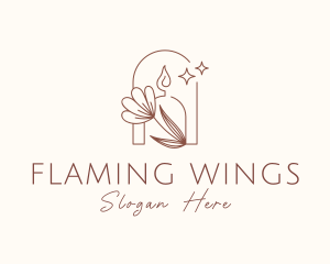 Candle Light Flower logo design