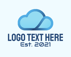 Blue Modern Cloud  logo