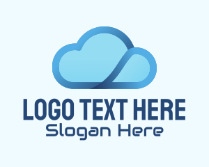 Blue Modern Cloud  Logo