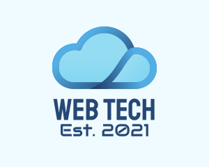 Blue Modern Cloud  logo design