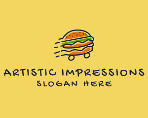 Fast Food Burger Hamburger logo design