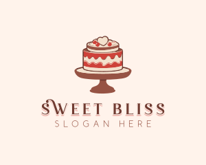 Heart Wedding Cake logo design