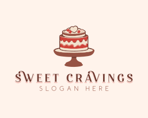 Heart Wedding Cake logo design