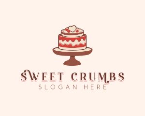 Heart Wedding Cake logo design