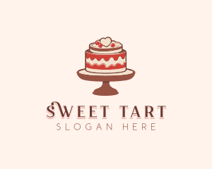 Heart Wedding Cake logo design