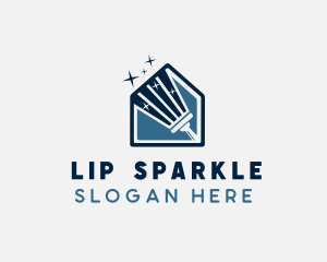 Sparkling Squeegee Cleaning Tool logo design