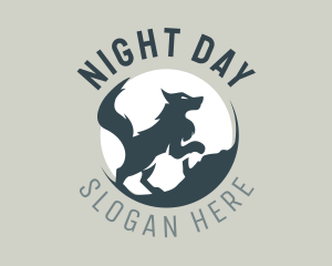 Wolf Night Hunting logo design