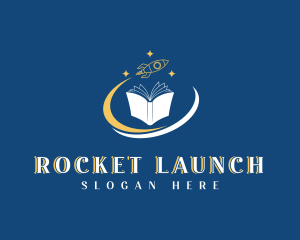 Creative Book Rocket logo design