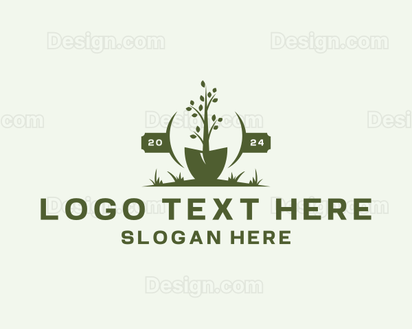 Gardening Shovel Landscape Logo