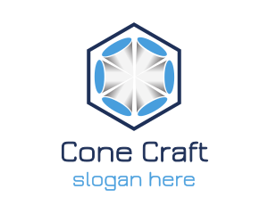 Tech Hexagon Cones logo design