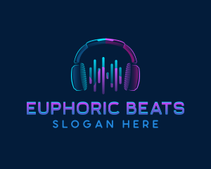 Neon Headphones Music logo