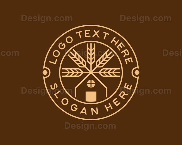 Organic Wheat Farming Logo