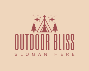 Camping Outdoor Tree logo design