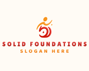 Wheelchair Disability  Foundation logo design