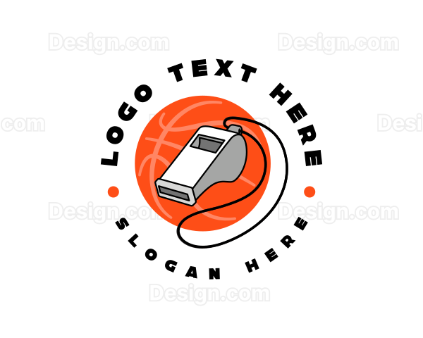 Basketball Referee Whistle Logo