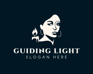 Wax Candle Lady logo design