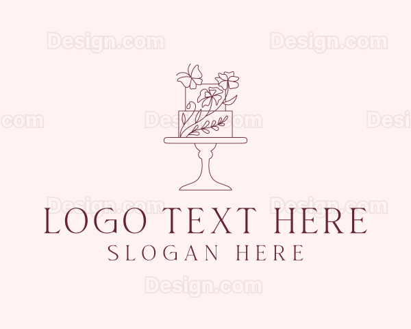 Floral Cake Dessert Logo