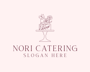 Floral Cake Dessert logo design