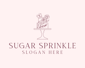 Floral Cake Dessert logo design