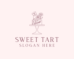 Floral Cake Dessert logo design