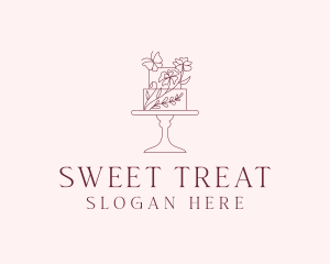 Floral Cake Dessert logo design